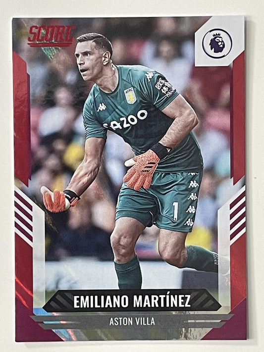 Emiliano Martinez Aston Villa Base Red Lava Parallel Panini Premier League Score 2021 2022