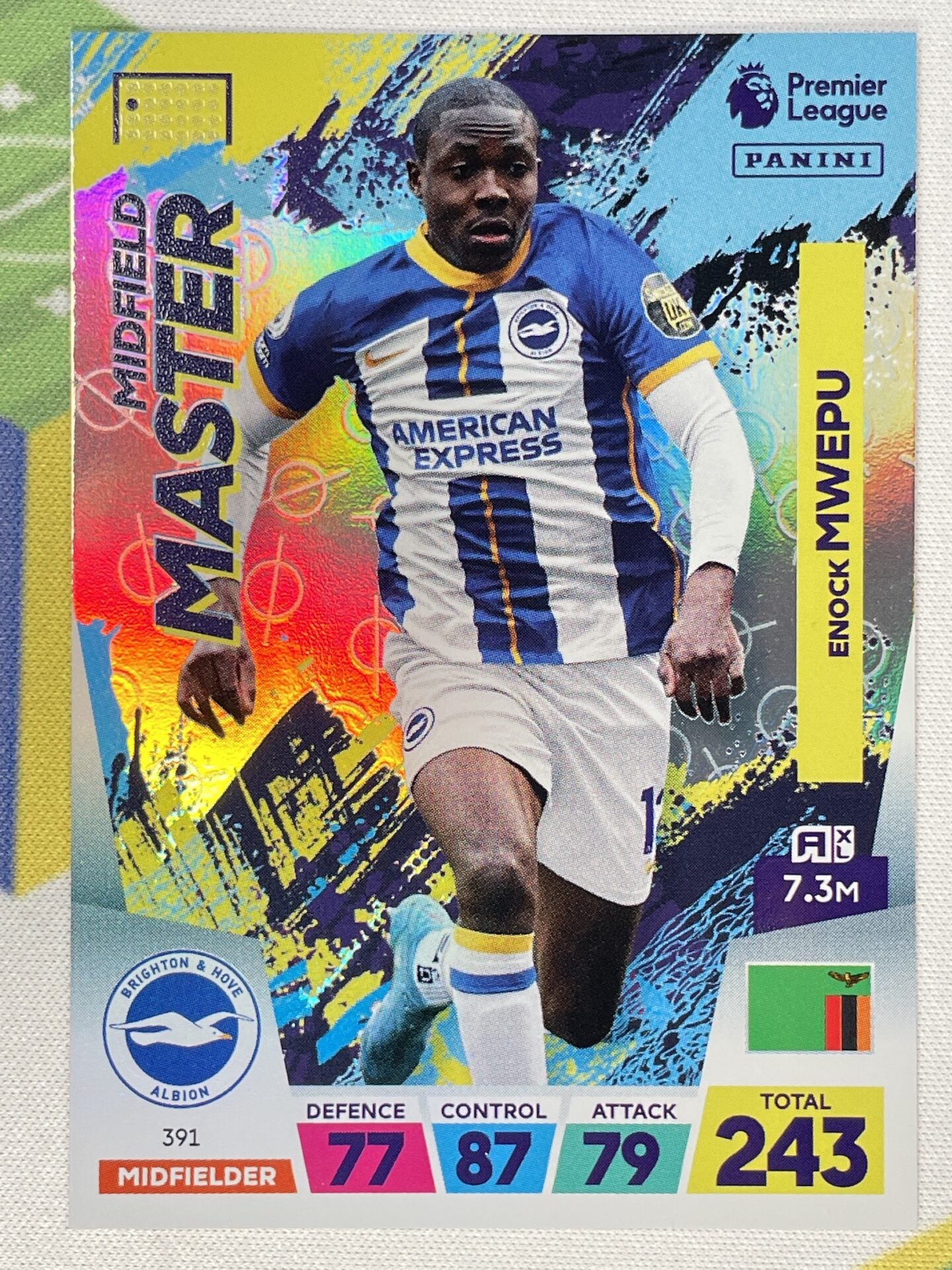 Enock Mwepu Brighton Midfield Master Panini Premier League Adrenalyn XL 2023 Card