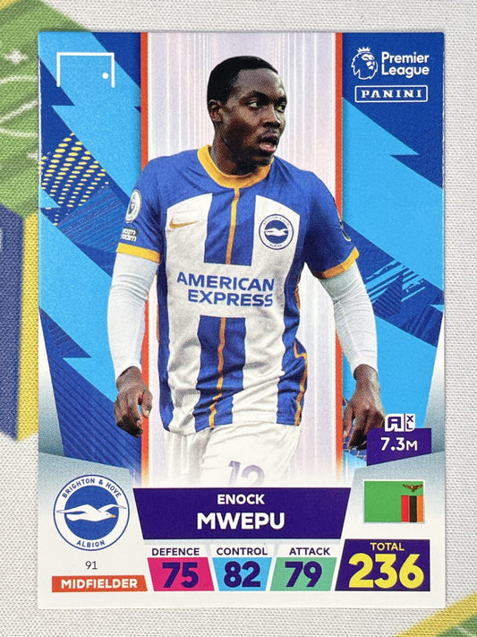 Enock Mwepu Brighton Panini Premier League Adrenalyn XL 2023 Card