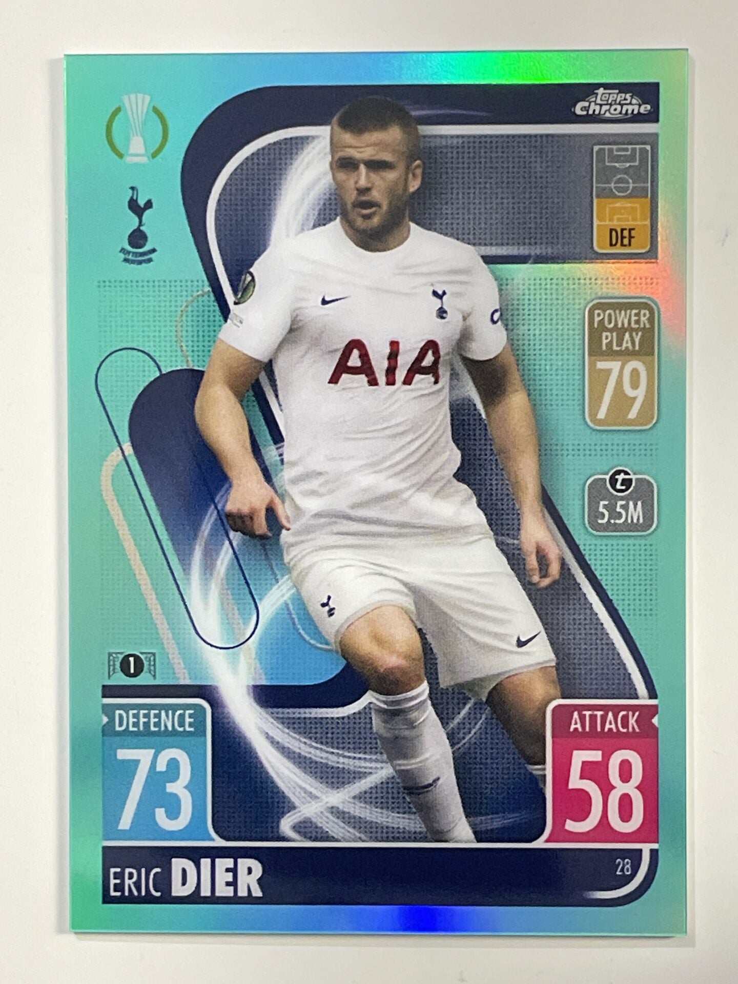 Eric Dier Aqua Parallel Topps Match Attax Chrome 2021 2022