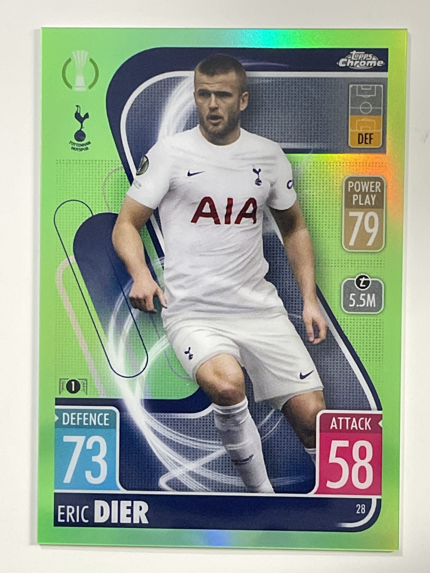 Eric Dier Green Parallel Topps Match Attax Chrome 2021 2022