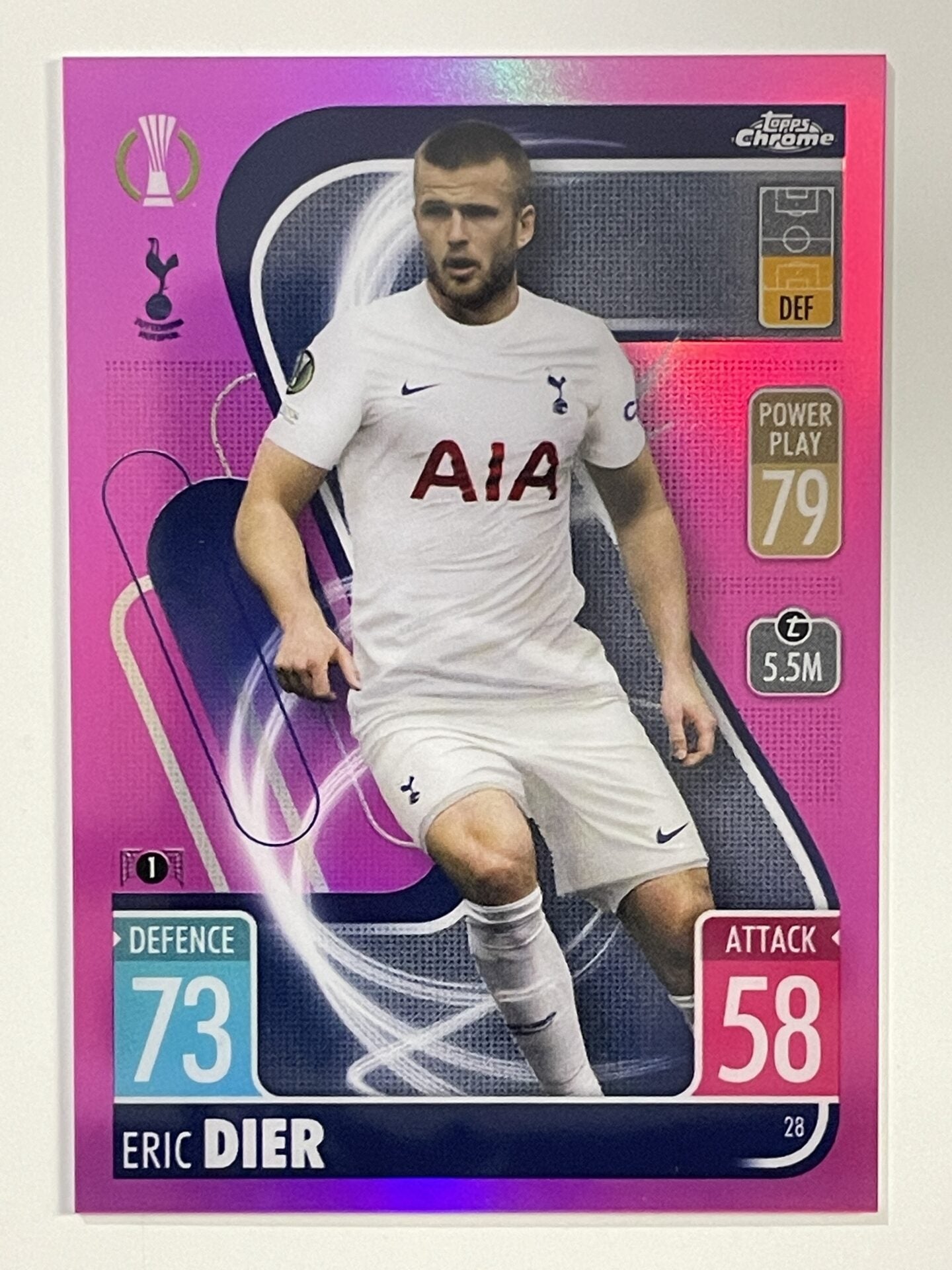 Eric Dier Pink Parallel Topps Match Attax Chrome 2021 2022