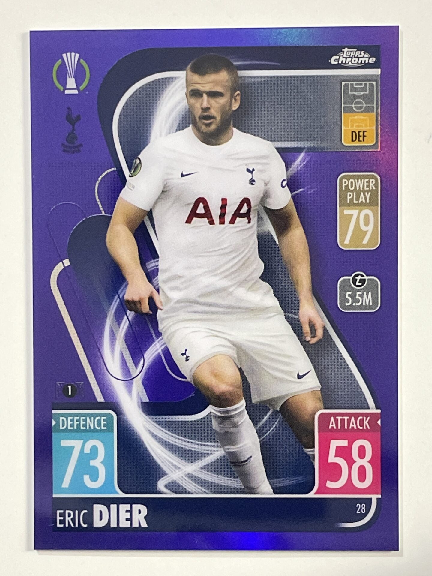 Eric Dier Purple Parallel Topps Match Attax Chrome 2021 2022