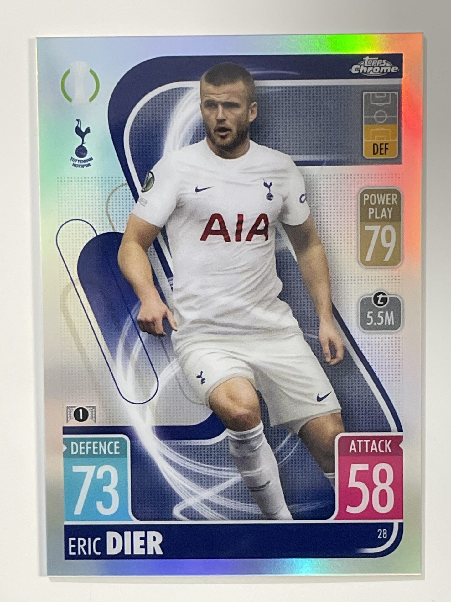 Eric Dier Refractor Topps Match Attax Chrome 2021 2022