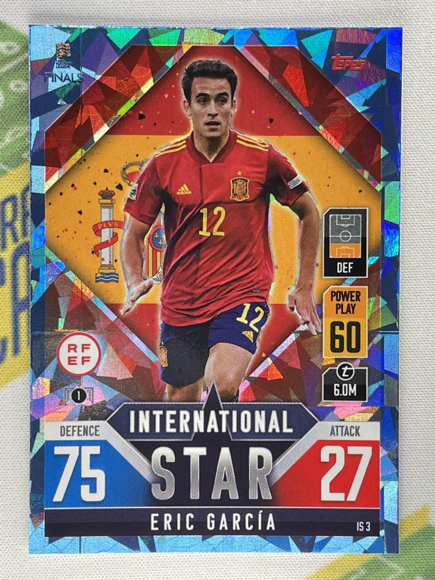 Eric Garcia Spain Crystal Foil Parallel Topps Match Attax 101 Road to Nations League 2022 Card