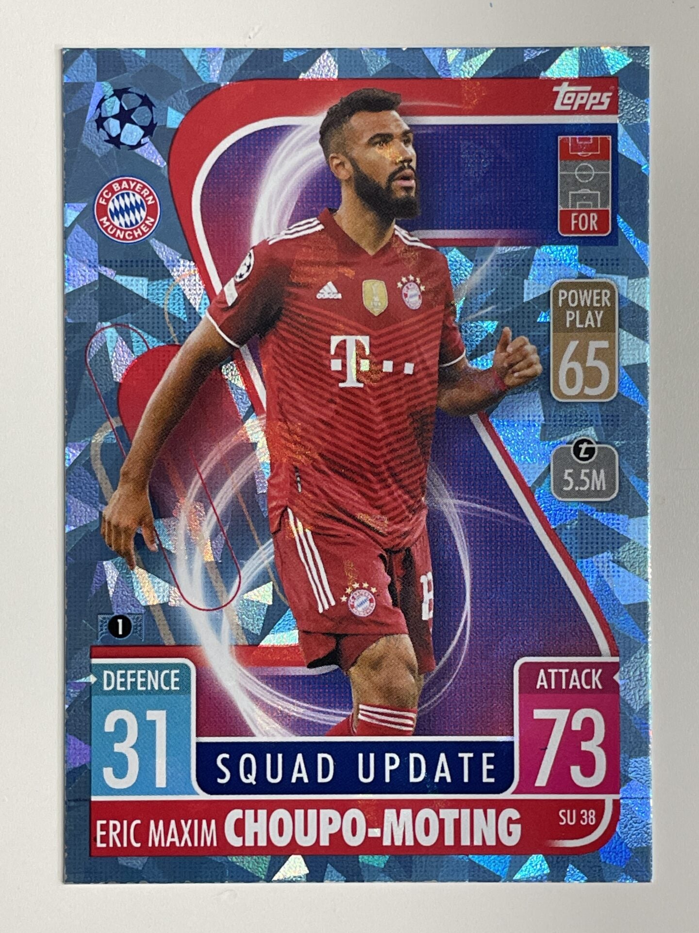 Eric Maxim Choupo-Moting Bayern Munich Base Crystal Foil Parallel Topps Match Attax Extra 2021:22 Champions League Card