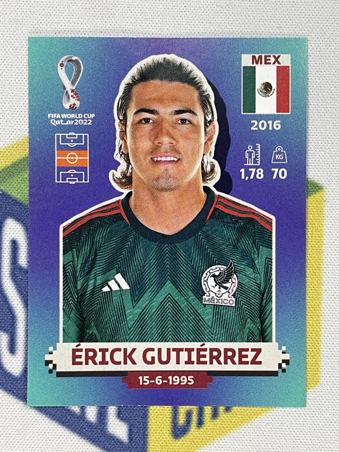 Erick Gutierrez Mexico Panini World Cup 2022 Qatar Stickers