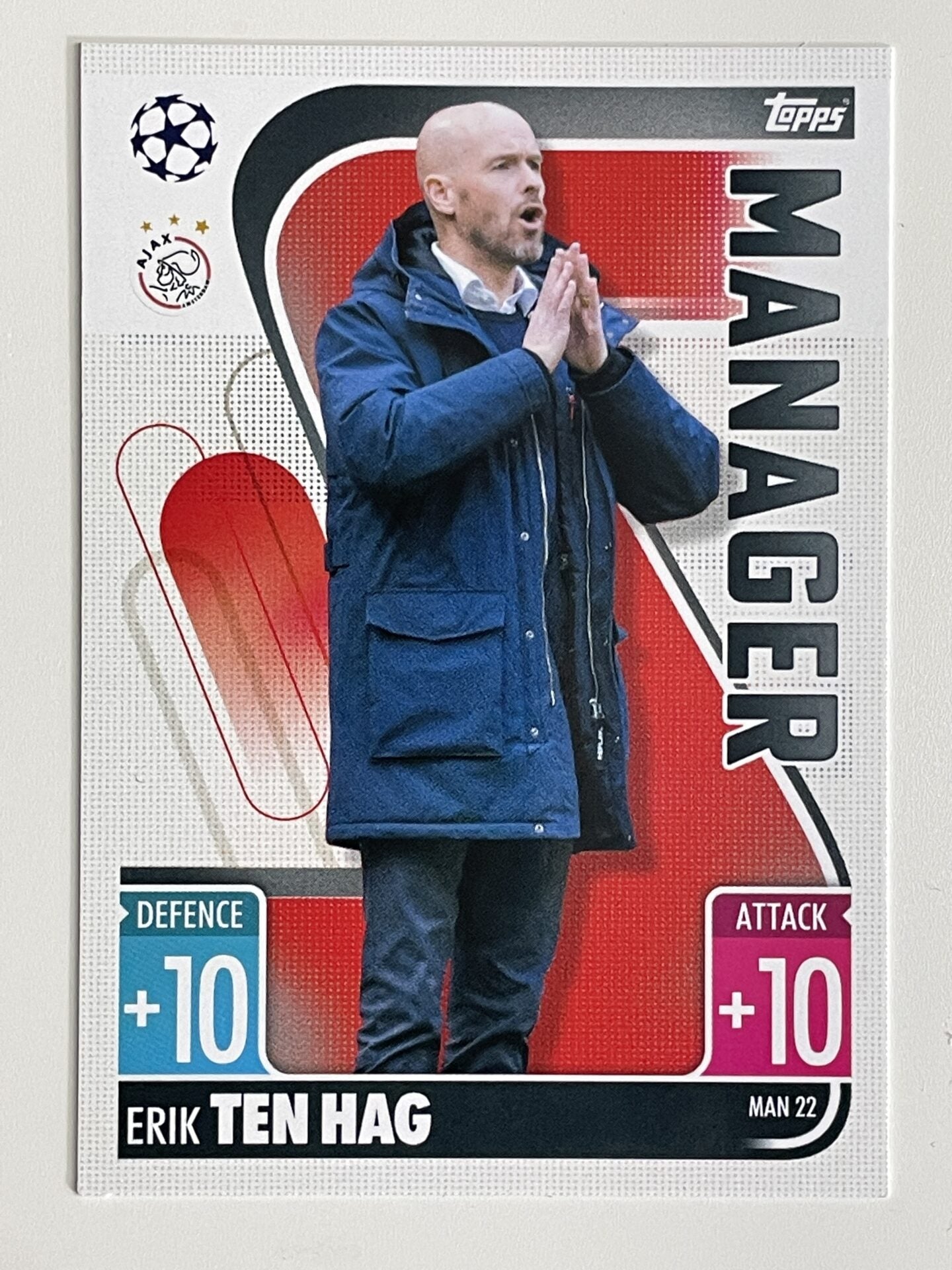 Erik Ten Hag Ajax Manager Topps Match Attax Extra 2021:22 Champions League Card