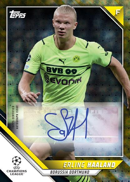 Erling Haaland Borussia Dortmund Autograph Topps Champions League 2021:22 hobby box card