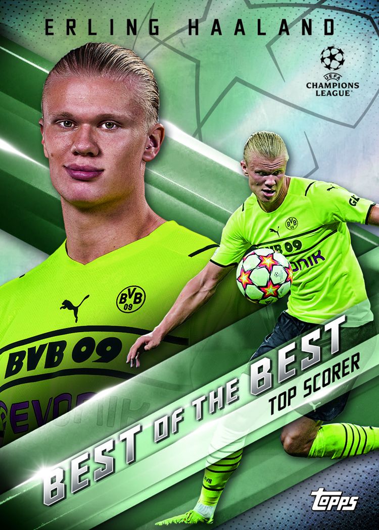 Erling Haaland Borussia Dortmund Best of the Best Topps Champions League 2021:22 hobby box card