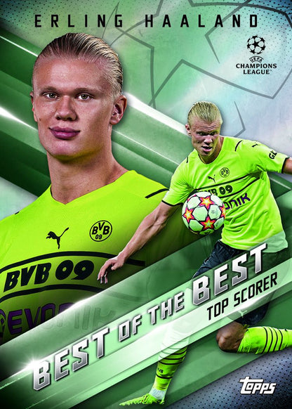 Erling Haaland Borussia Dortmund Best of the Best Topps Champions League 2021:22 hobby box card