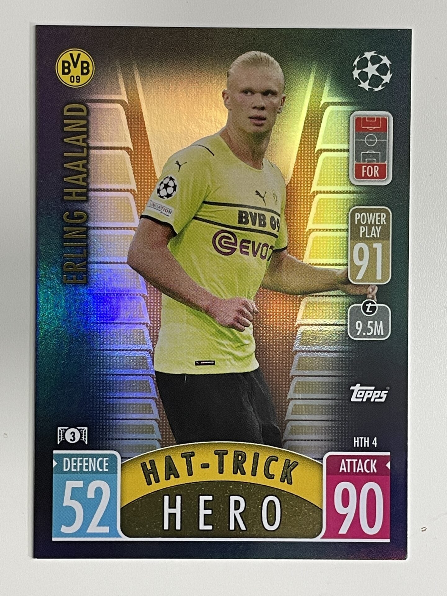 Erling Haaland Borussia Dortmund Hat-trick Hero Topps Match Attax Extra 2021:22 Champions League Card