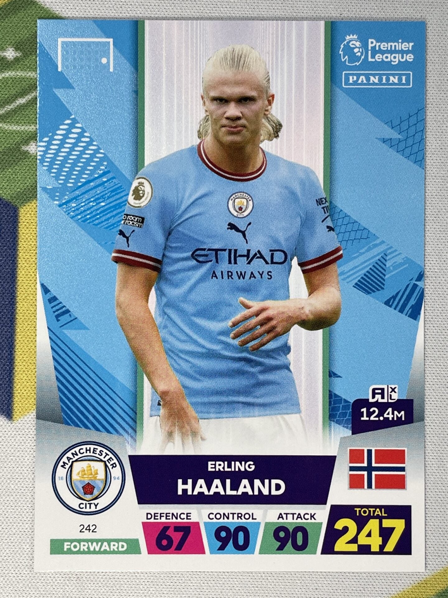 Erling Haaland Manchester City Panini Premier League Adrenalyn XL 2023 Card