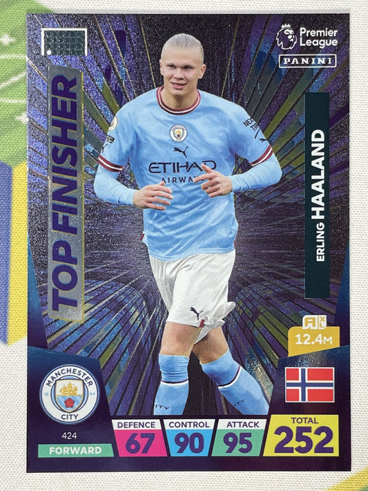 Erling Haaland Manchester City Top Finisher Panini Premier League Adrenalyn XL 2023 Card