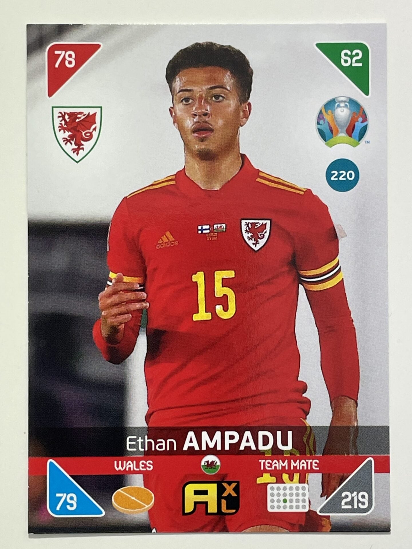 Ethan Ampadu Team Mates (Wales) Football Card &#8211; Euro 2020 Adrenalyn XL