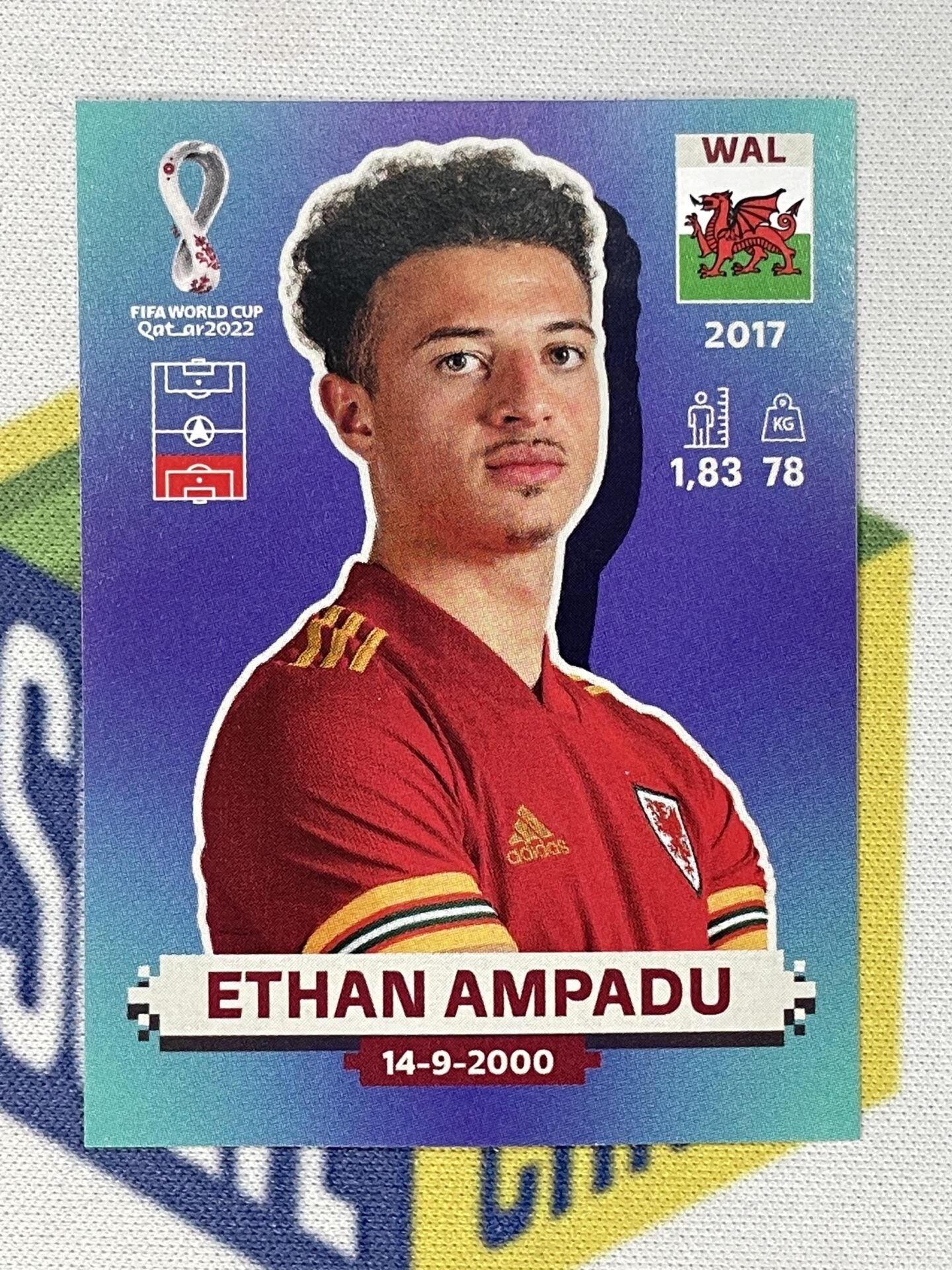 Ethan Ampadu Wales Panini World Cup 2022 Qatar Stickers