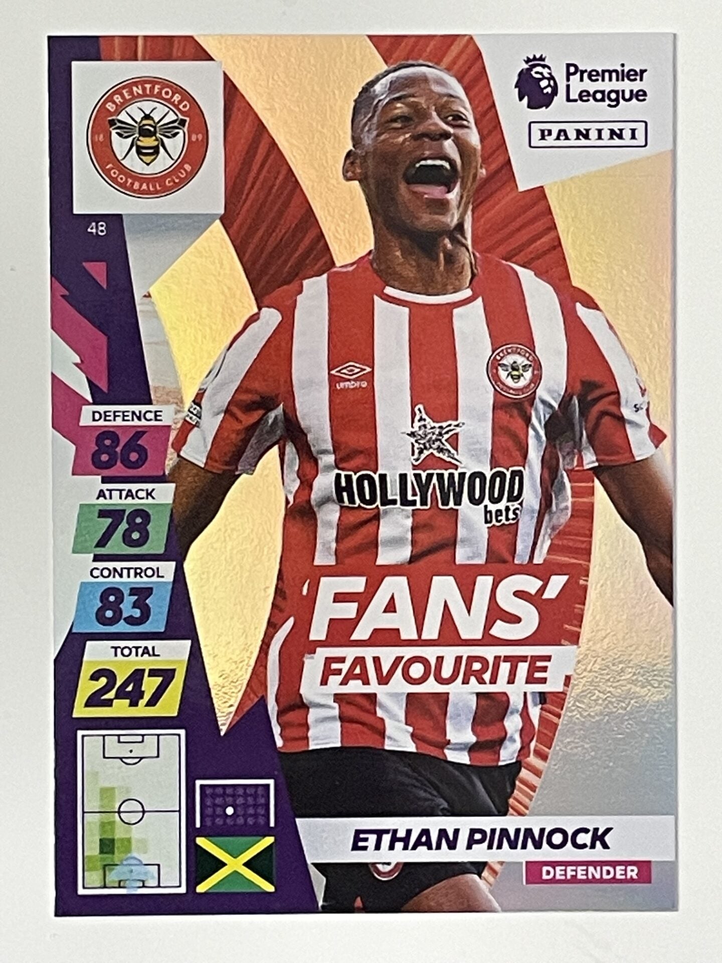 Ethan Pinnock Brentford Fans Favourite Panini Adrenalyn XL PLUS Premier League 2021 2022