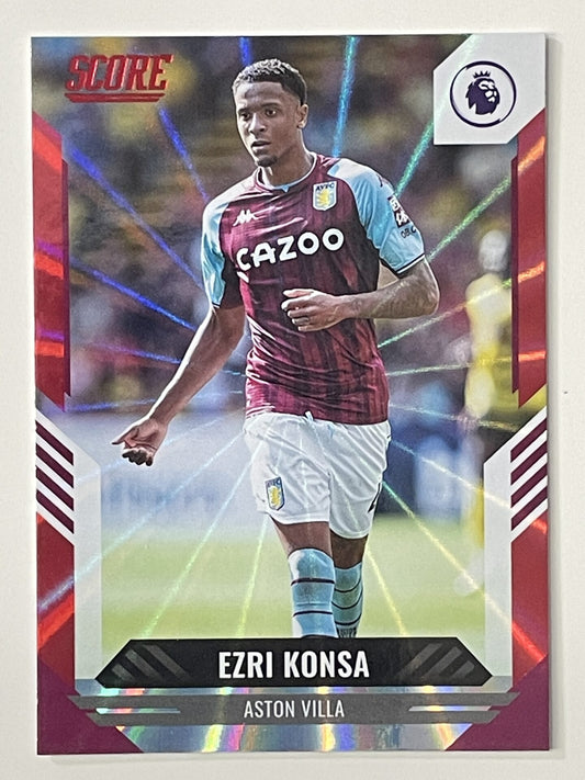 Ezri Konsa Aston Villa Base Red Laser Parallel Panini Premier League Score 2021 2022