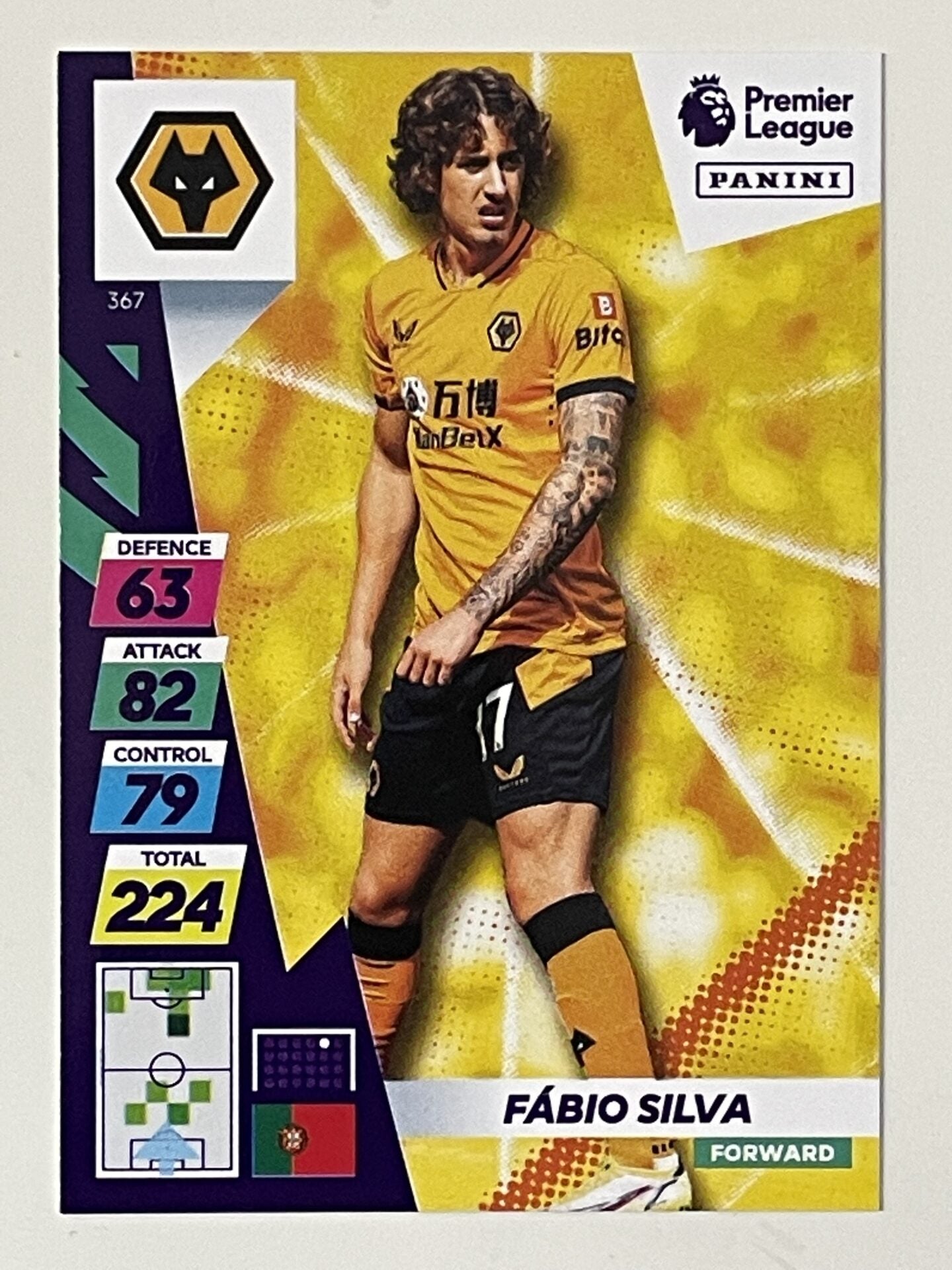 Fabio Silva Wolves Base Panini Adrenalyn XL PLUS Premier League 2021 2022