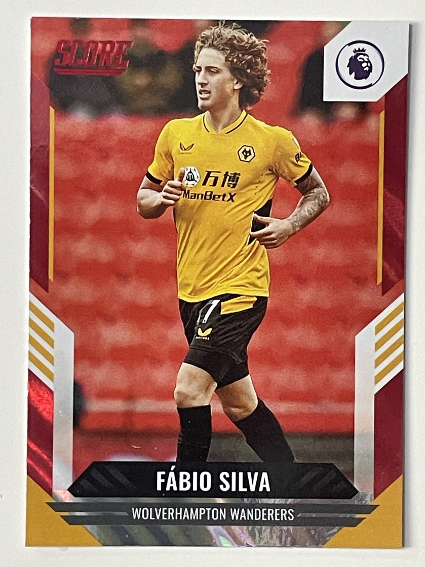 Fabio Silva Wolves Base Red Lava Parallel Panini Premier League Score 2021 2022