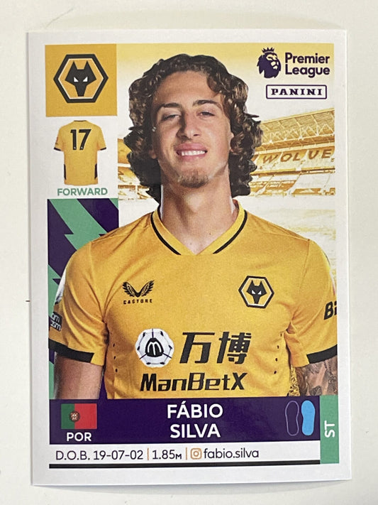 Fabio Silva Wolves Panini Premier League 2022 Football Sticker