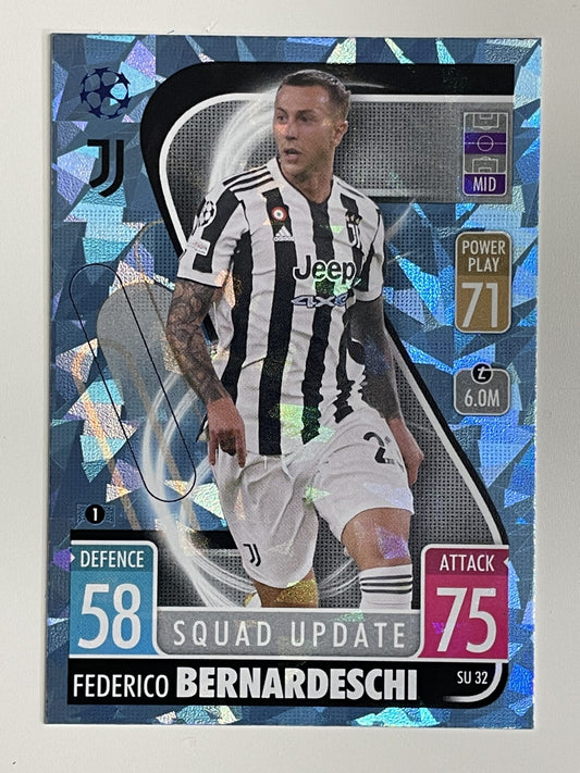 Federico Bernardeschi Juventus Base Crystal Foil Parallel Topps Match Attax Extra 2021:22 Champions League Card