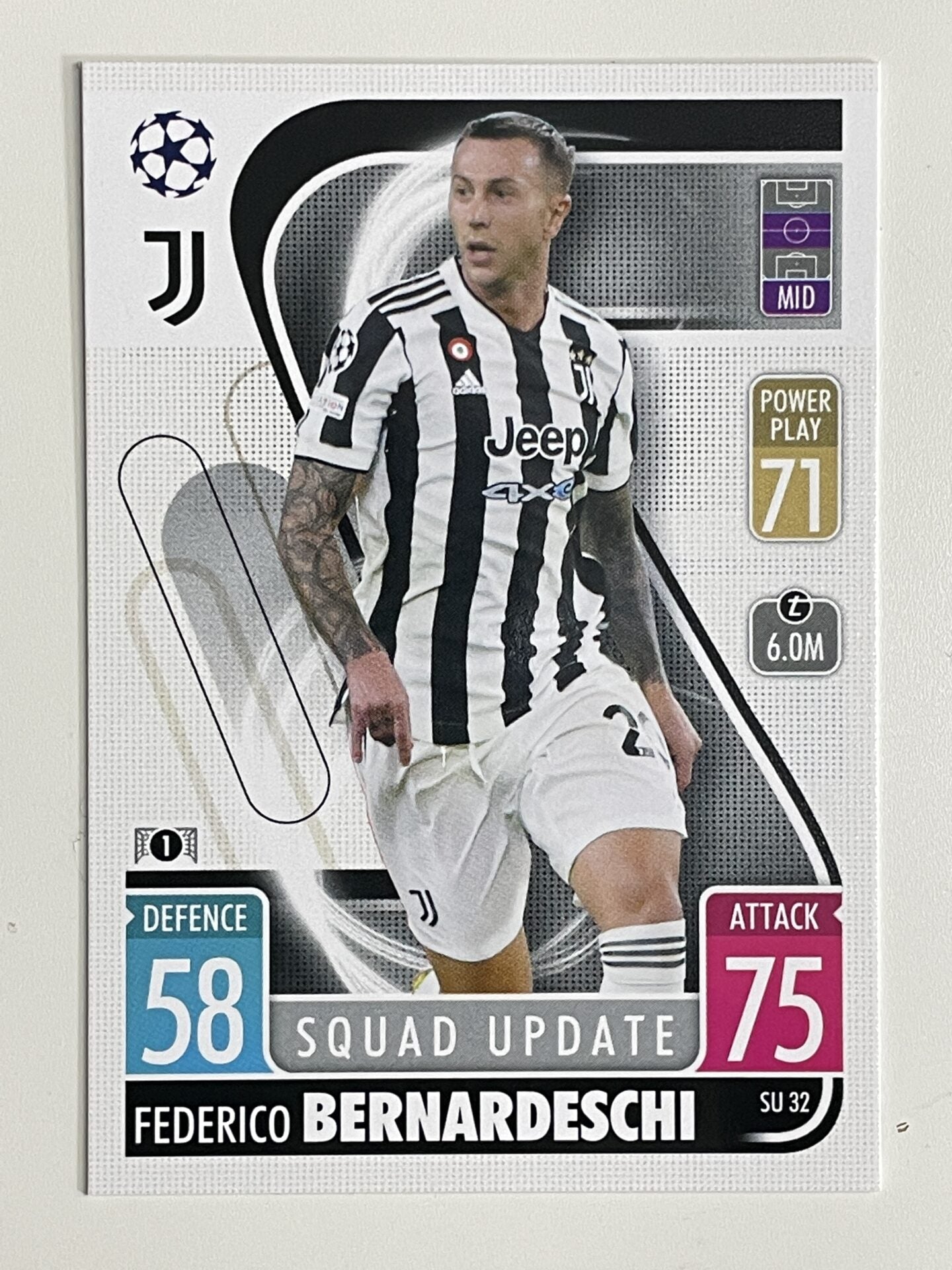 Federico Bernardeschi Juventus Base Topps Match Attax Extra 2021:22 Champions League Card