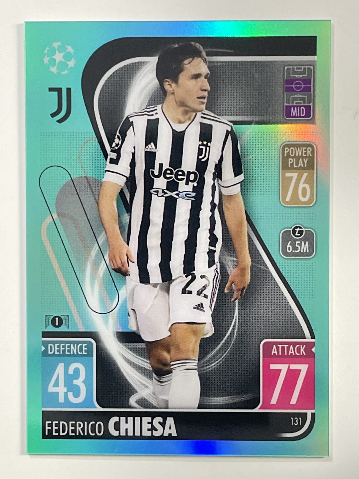 Federico Chiesa Aqua Parallel Topps Match Attax Chrome 2021 2022