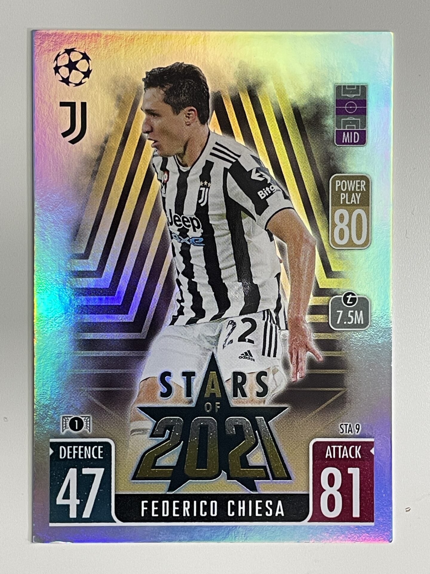 Federico Chiesa Juventus Stars of 2021 Topps Match Attax Extra 2021:22 Champions League Card