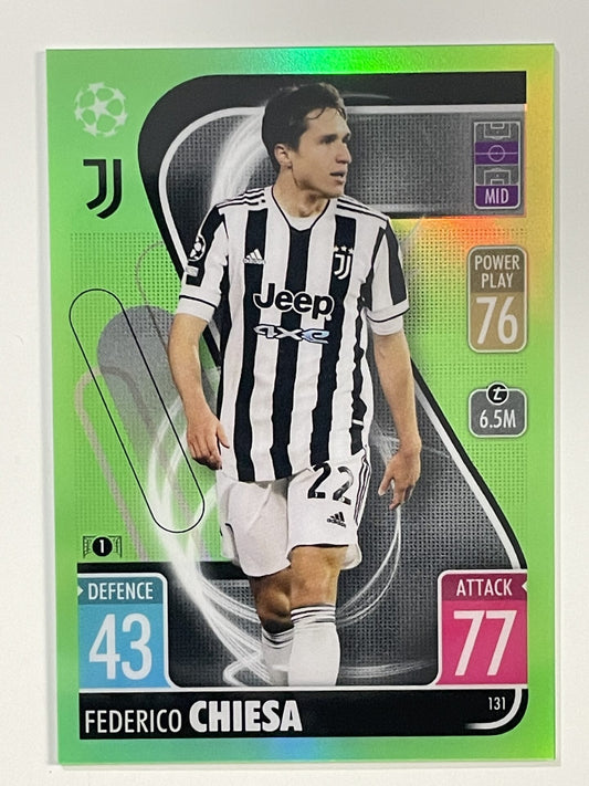 Federico Chiesa Neon Green Parallel Topps Match Attax Chrome 2021 2022