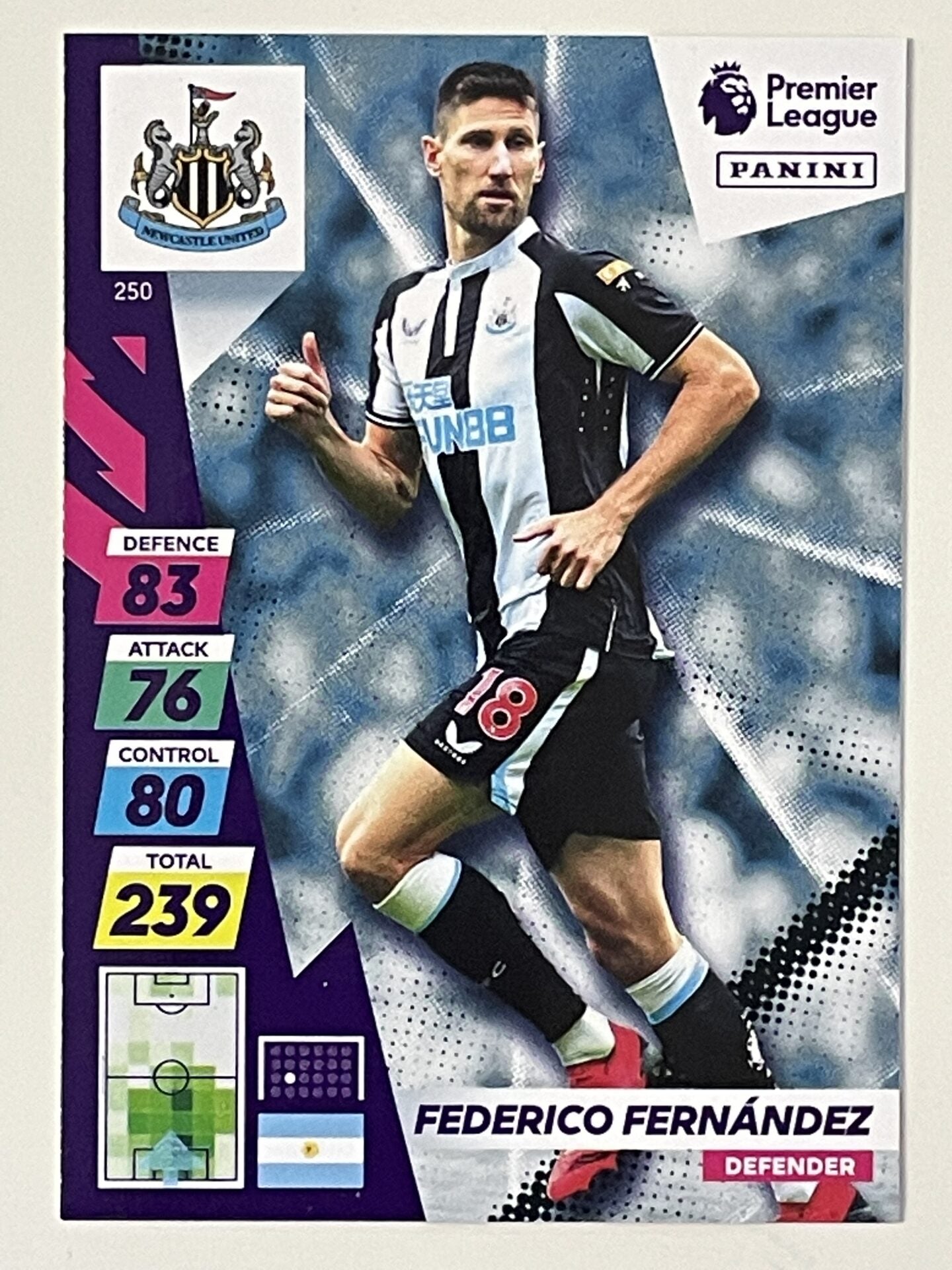 Federico Fernandez Newcastle United Base Panini Adrenalyn XL PLUS Premier League 2021 2022