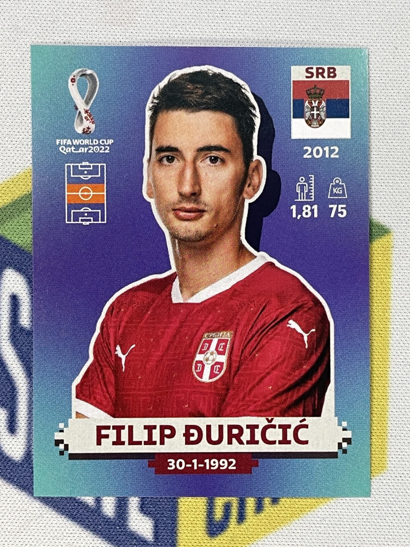 Filip Duricic Serbia Panini World Cup 2022 Qatar Stickers