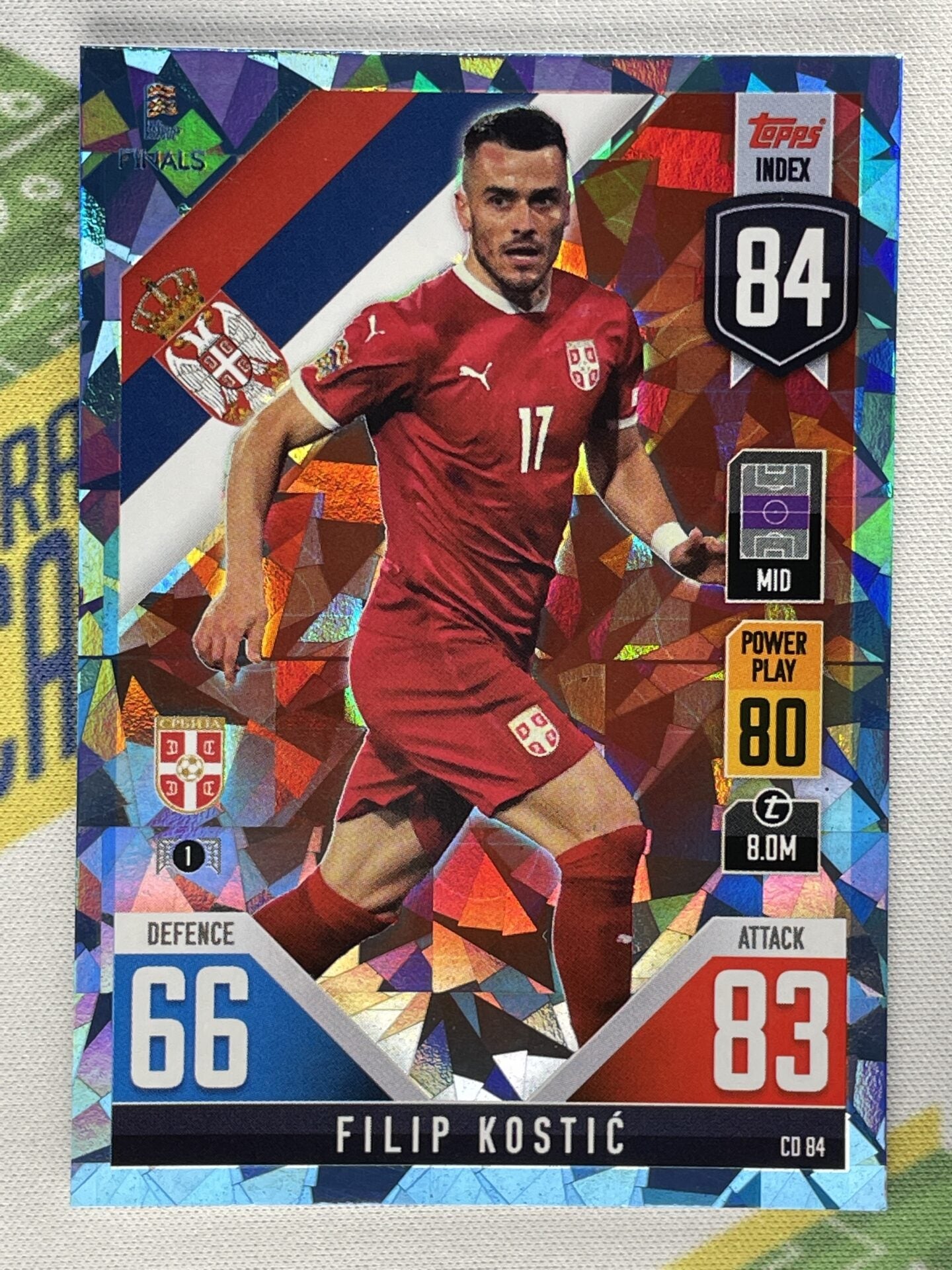 Filip Kostic Serbia Crystal Foil Parallel Topps Match Attax 101 Road to Nations League 2022 Card