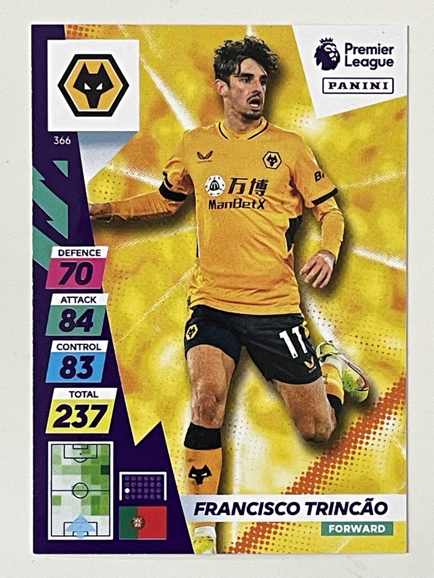 Francisco Trincao Wolves Base Panini Adrenalyn XL PLUS Premier League 2021 2022