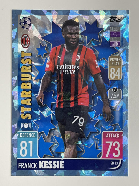 Franck Kessie AC Milan Starburst Crystal Foil Parallel Topps Match Attax Extra 2021:22 Champions League Card