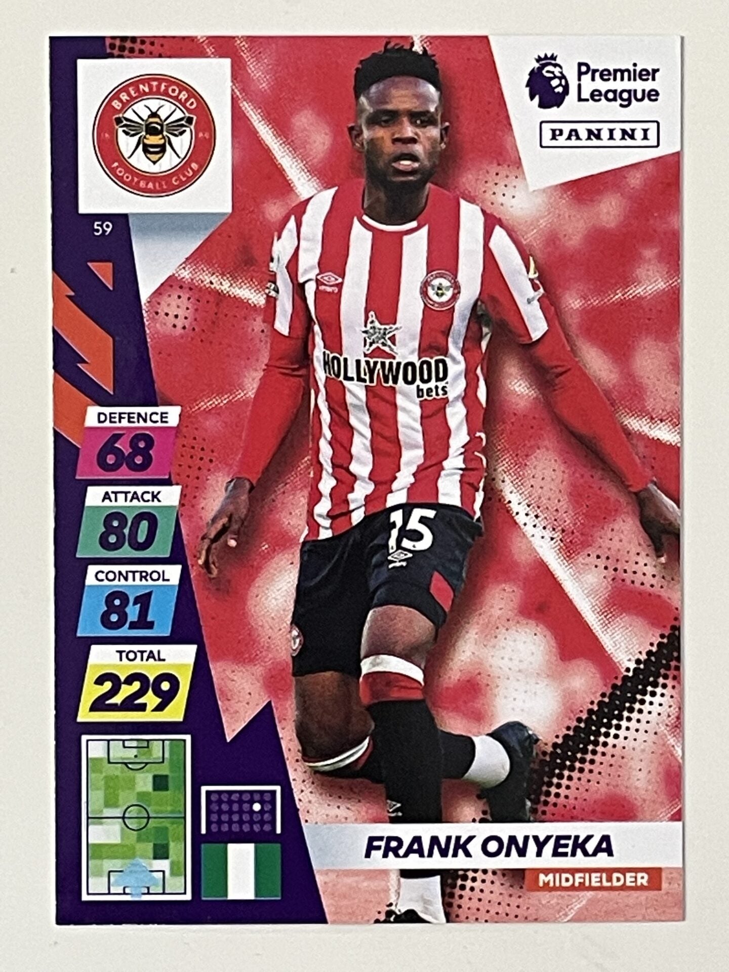 Frank Onyeka Brentford Base Panini Adrenalyn XL PLUS Premier League 2021 2022