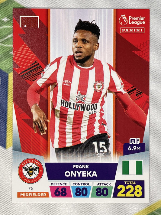 Frank Onyeka Brentford Panini Premier League Adrenalyn XL 2023 Card