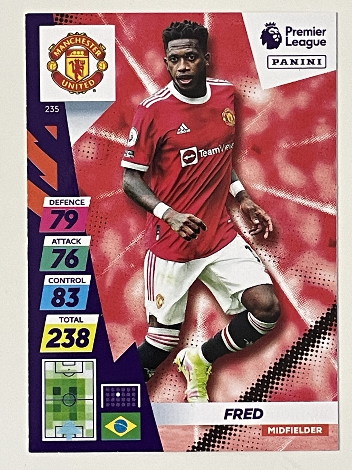 Fred Manchester United Base Panini Adrenalyn XL PLUS Premier League 2021 2022