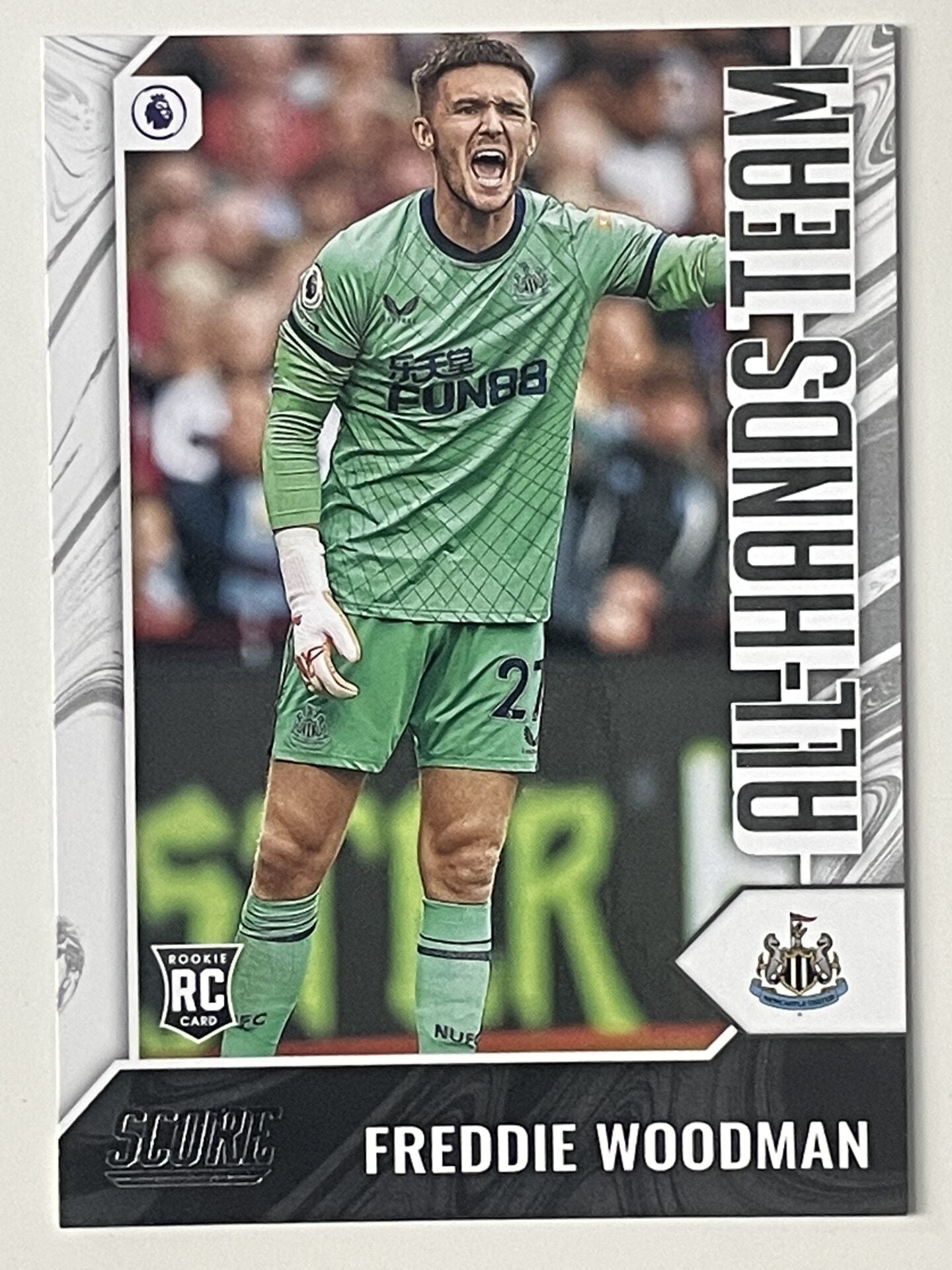 Freddie Woodman Newcastle United All-Hands Team Panini Premier League Score 2021 2022