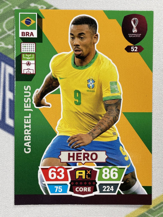 Gabriel Jesus Brazil Panini World Cup 2022 Adrenalyn XL Card