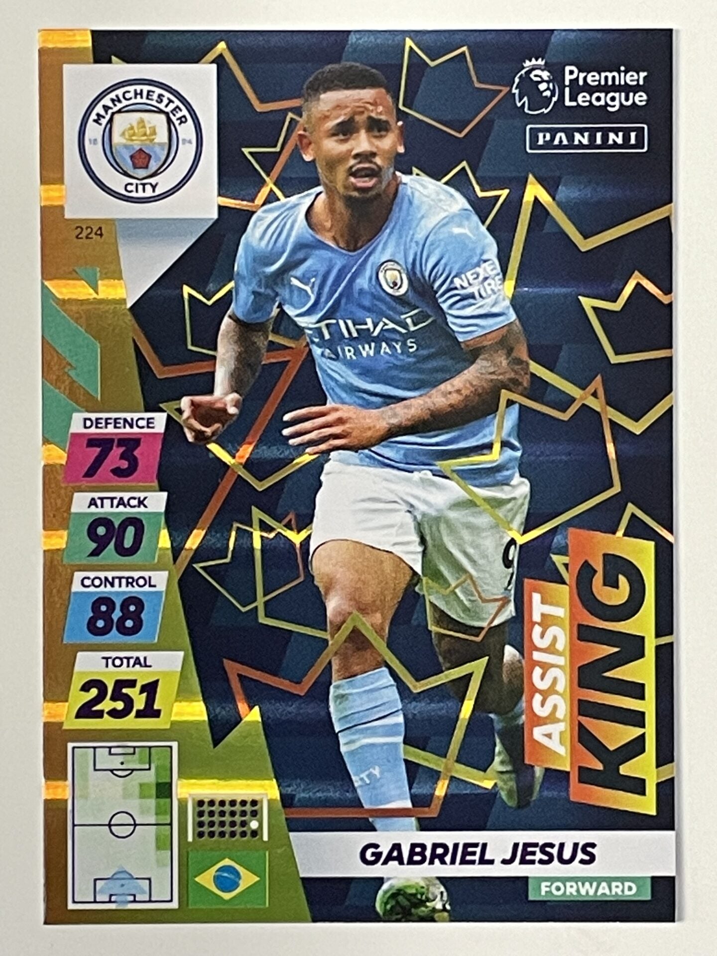 Gabriel Jesus Manchester City Assist King Panini Adrenalyn XL PLUS Premier League 2021 2022