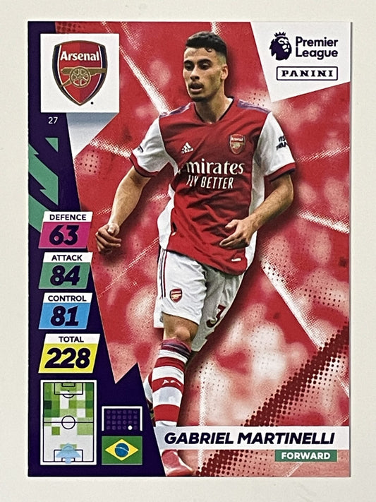 Gabriel Martinelli Arsenal Base Panini Adrenalyn XL PLUS Premier League 2021 2022