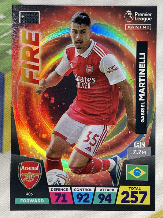 Gabriel Martinelli Arsenal Fire Panini Premier League Adrenalyn XL 2023 Card