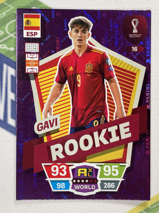 Gavi Spain Rookie Panini World Cup 2022 Adrenalyn XL Card