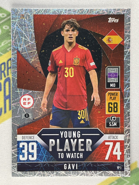 Gavi Spain Young Player to Watch Topps Match Attax 101 Road to Nations League 2022 Card