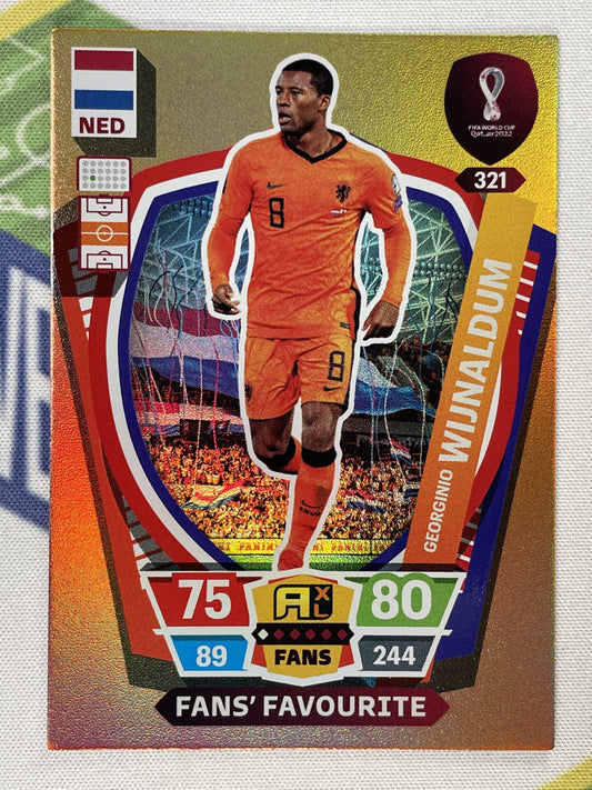 Georginio Wijnaldum Netherlands Fans Favourite Panini World Cup 2022 Adrenalyn XL Card