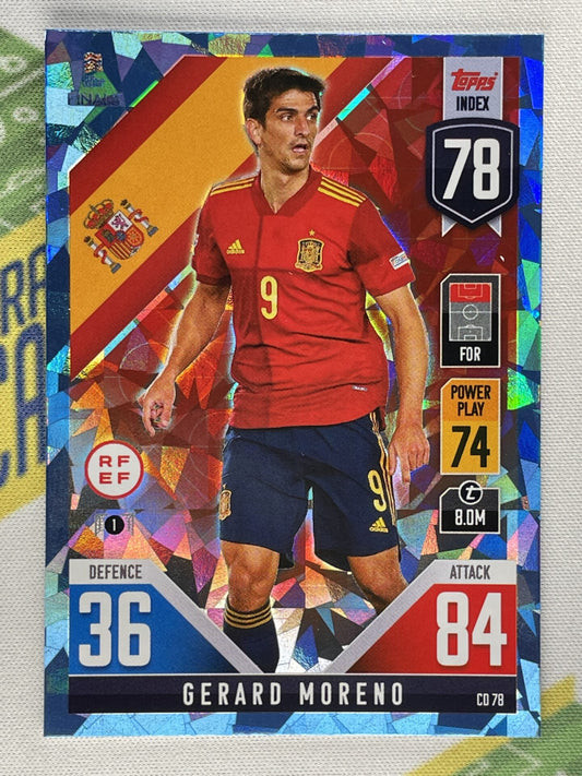 Gerard Moreno Spain Crystal Foil Parallel Topps Match Attax 101 Road to Nations League 2022 Card