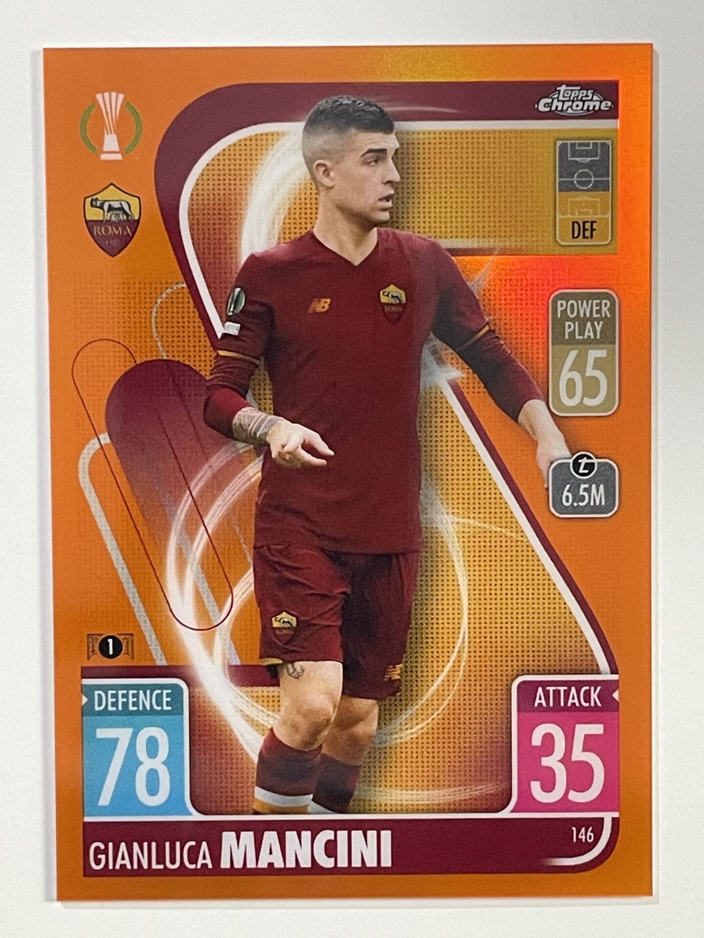 Gianluca Mancini Orange Parallel Topps Match Attax Chrome 2021 2022