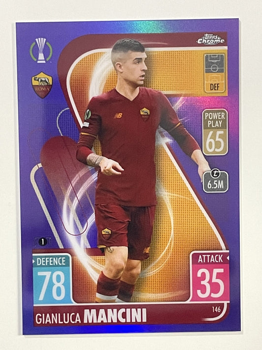 Gianluca Mancini Purple Parallel Topps Match Attax Chrome 2021 2022