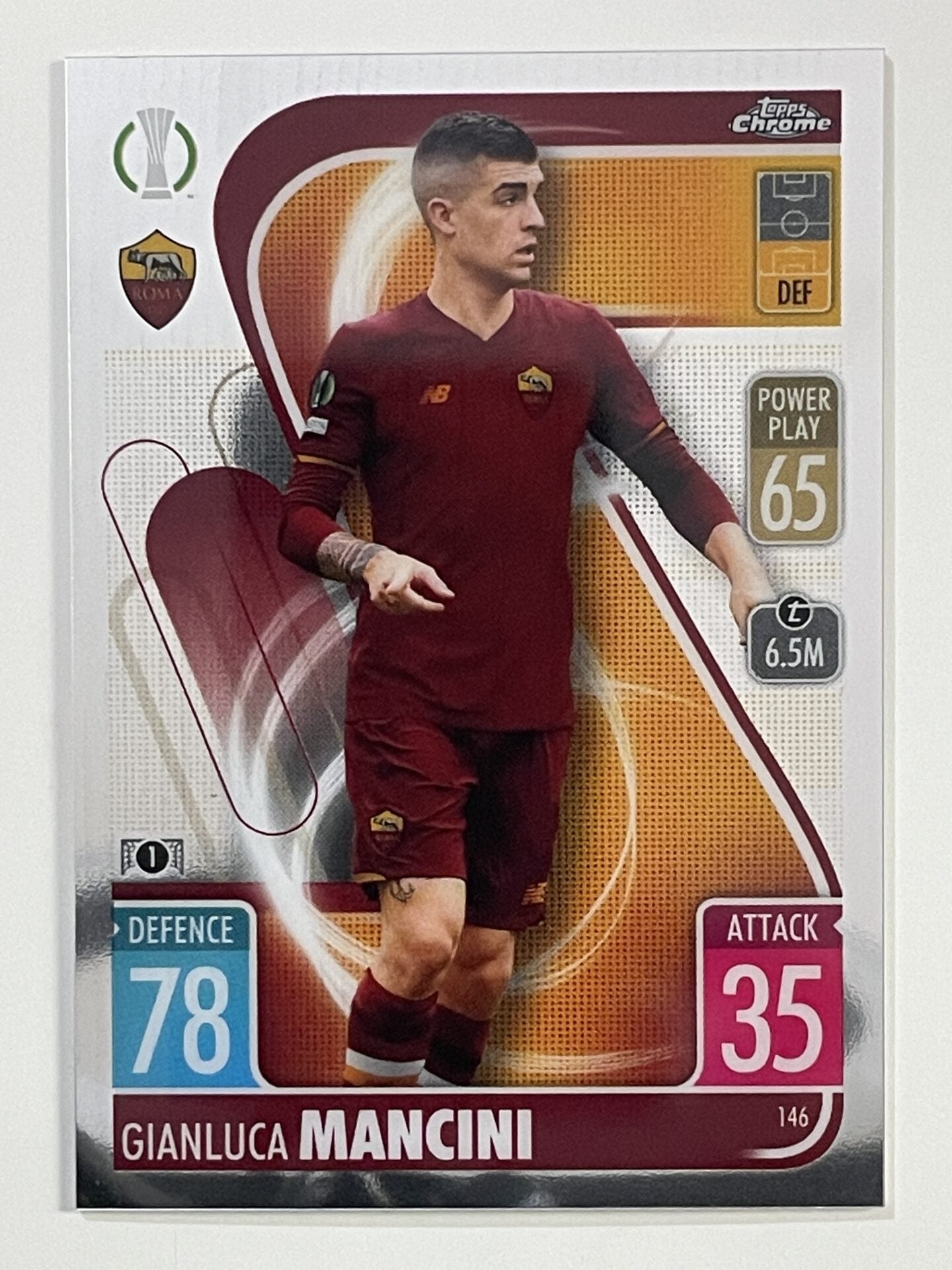 Gianluca Mancini Roma Topps Match Attax Chrome 2021 2022 Football Card